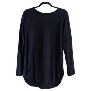 Michael Kors MK Gold Back Zipper Knit Tunic Sweater Black Size Small